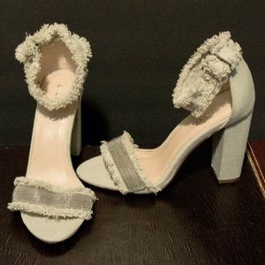 Womens Unique Heels, Jean, studded